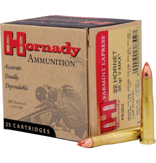 Hornady .22 Hornet V-Max 2,3g/35grs. - 25 Stk.