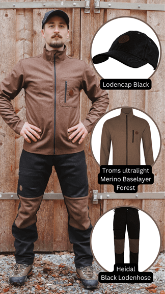 Hedlund Kombi: Cap, Troms Baselayer, Heidal Black Hose