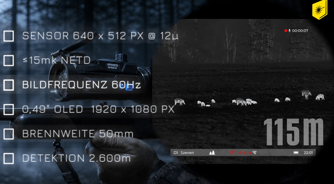 JSA Nightlux HogHunter 650 LRF Aufnahme 115m