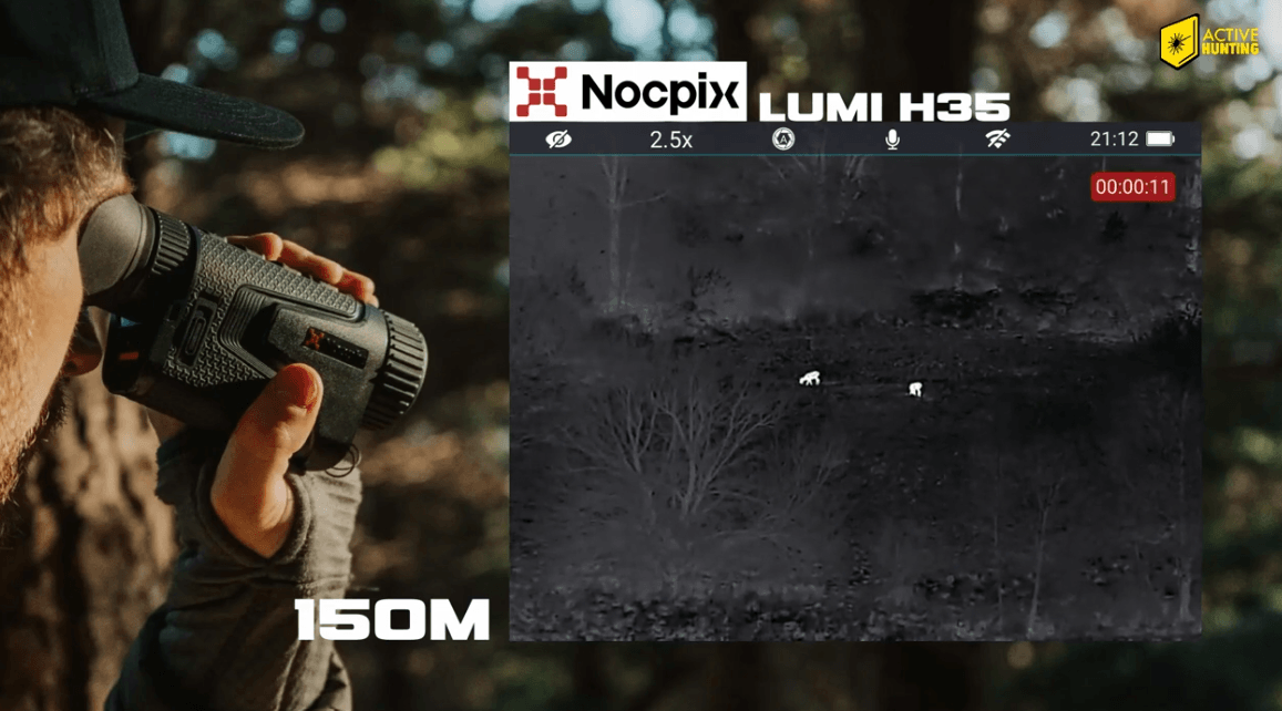 Nocpix Lumi H35 Revieraufnahme bei 150M