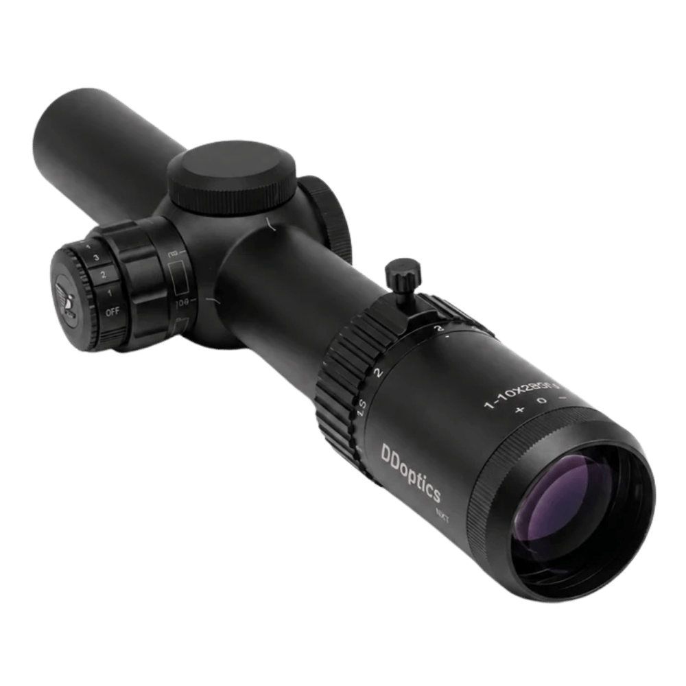 DDoptics V10 1-10x28 NXT MRAD seitlich hinten