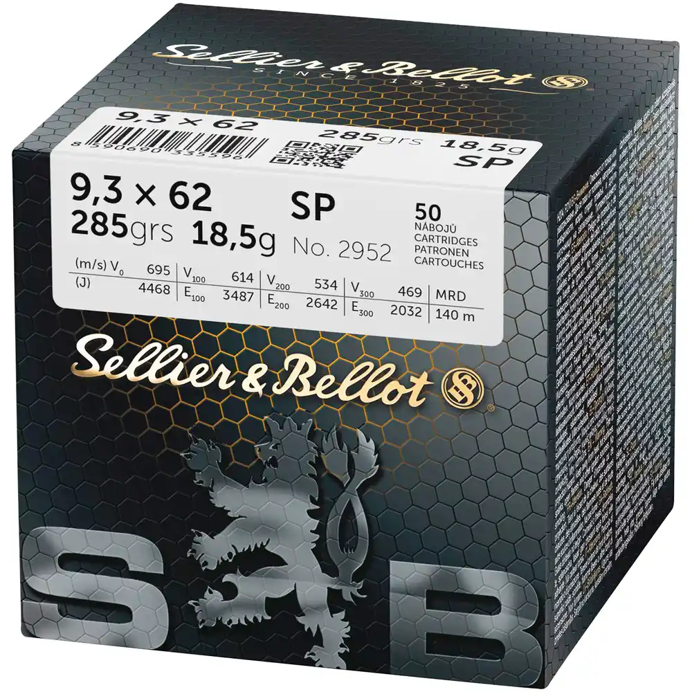 Sellier & Bellot 9,3x62 Teilmantel SP 18,5g/285grs. - 50 Stk.