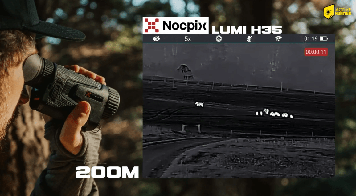 Nocpix Lumi H35 Revieraufnahme bei 200M