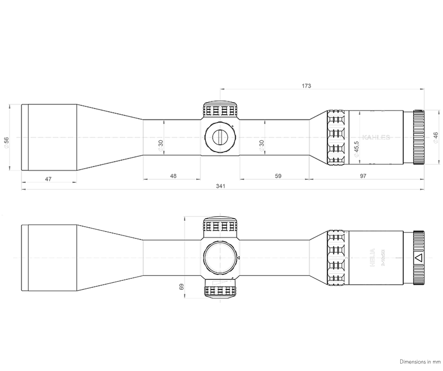 Kahles Helia 2-10x50i Maße