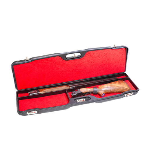 Fritzmann Gewehrkoffer Schwarz Veloursfutter offen